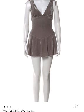 Danielle Guizio Taupe Velvet Mini Dress